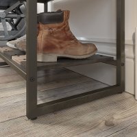Distressed Rustic Gray Shoe Storage Bench - Refinery-2