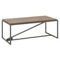 Gray Rustic Coffee Table with Metal Base - Refinery-2