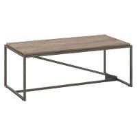 Gray Rustic Coffee Table with Metal Base - Refinery-3
