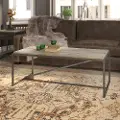 RFT148RG-03 Refinery Gray Rustic Coffee Table with Metal Base