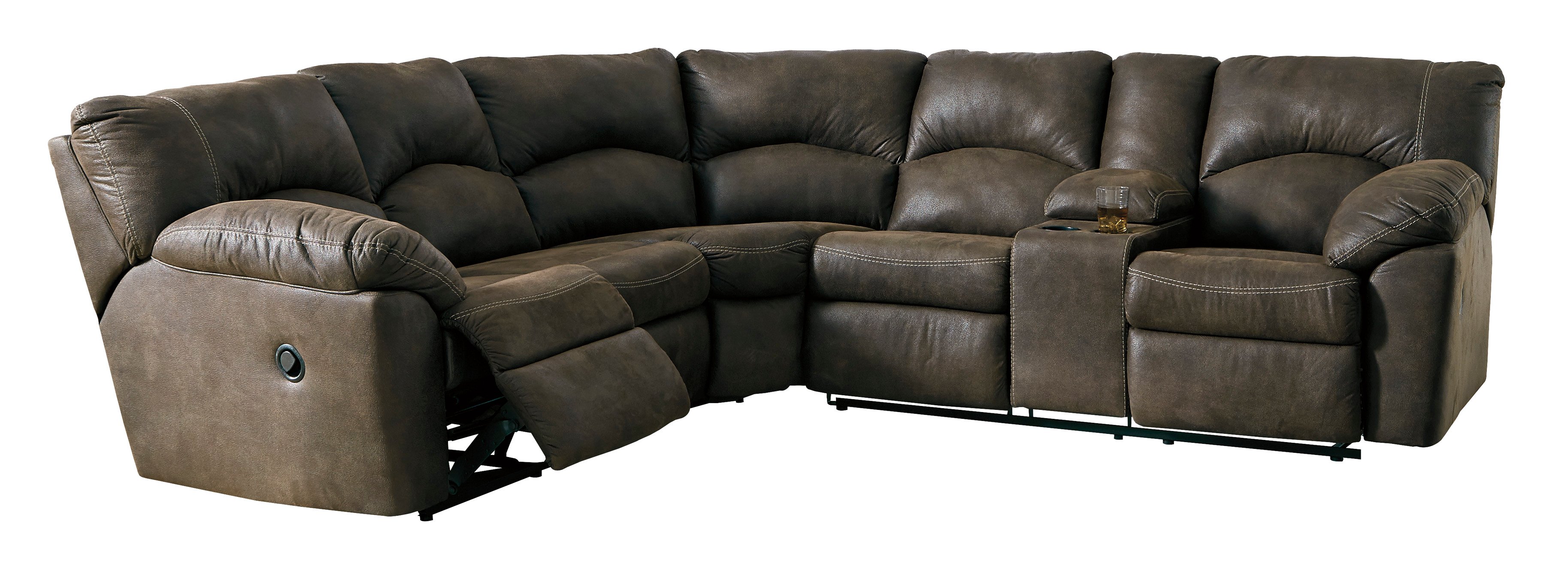Canyon Casual Contemporary Brown Reclining Sectional Sofa-2