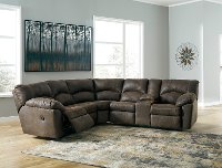 Casual Contemporary Brown Reclining Sectional Sofa - Canyon