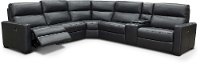 Navy Blue Leather-Match Power Reclining Sectional Sofa - Angler-3
