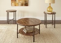 Rustic Round Coffee Table Set - Sedona-2