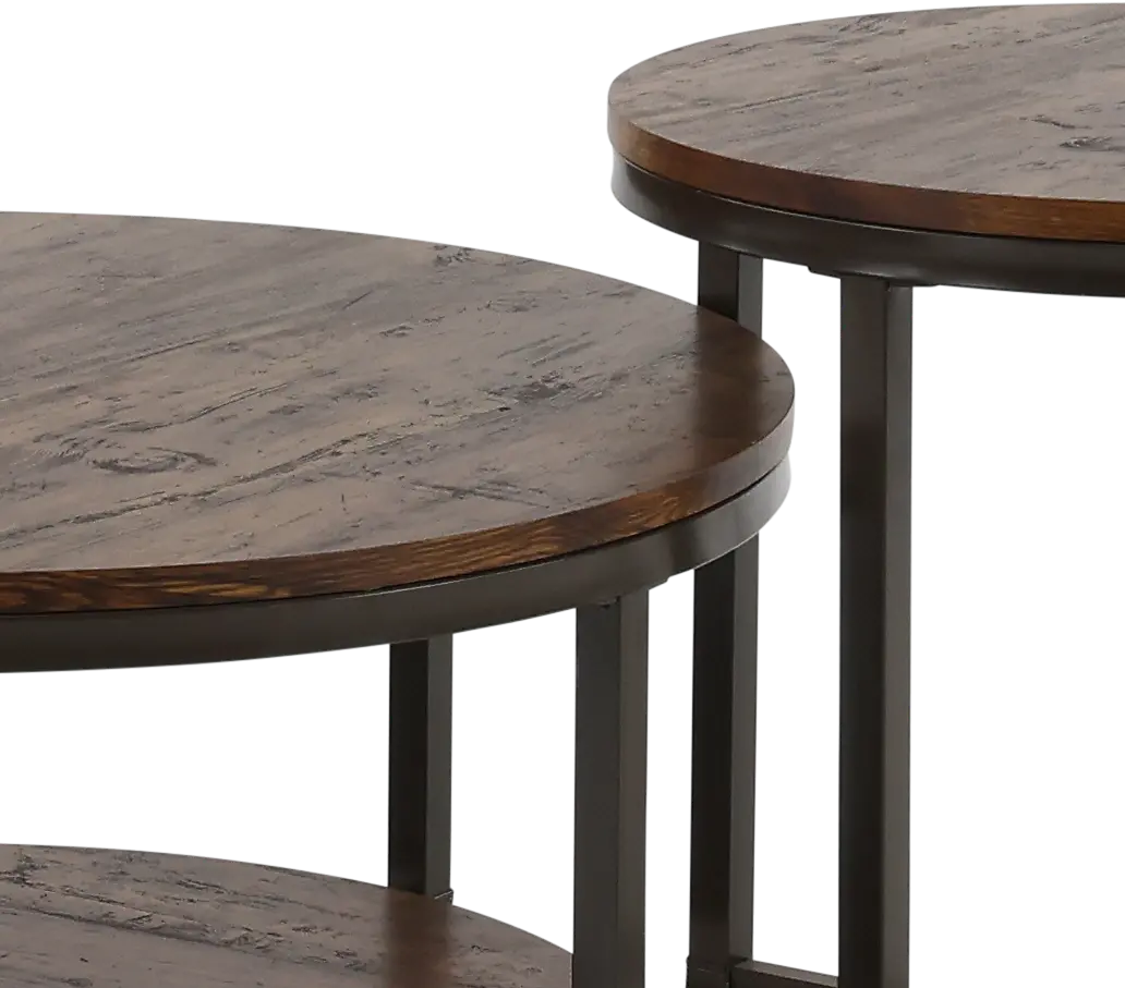 Sedona Rustic Oak Table, Set of 3-2