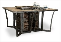 3PC:FRANKLIN/FRPT+BR Modern 3 Piece Patio Fire Pit Bar - Franklin-2