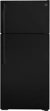 GTS17DTNRBB GE 16.6 cu ft Top Freezer Refrigerator - 28 W Black