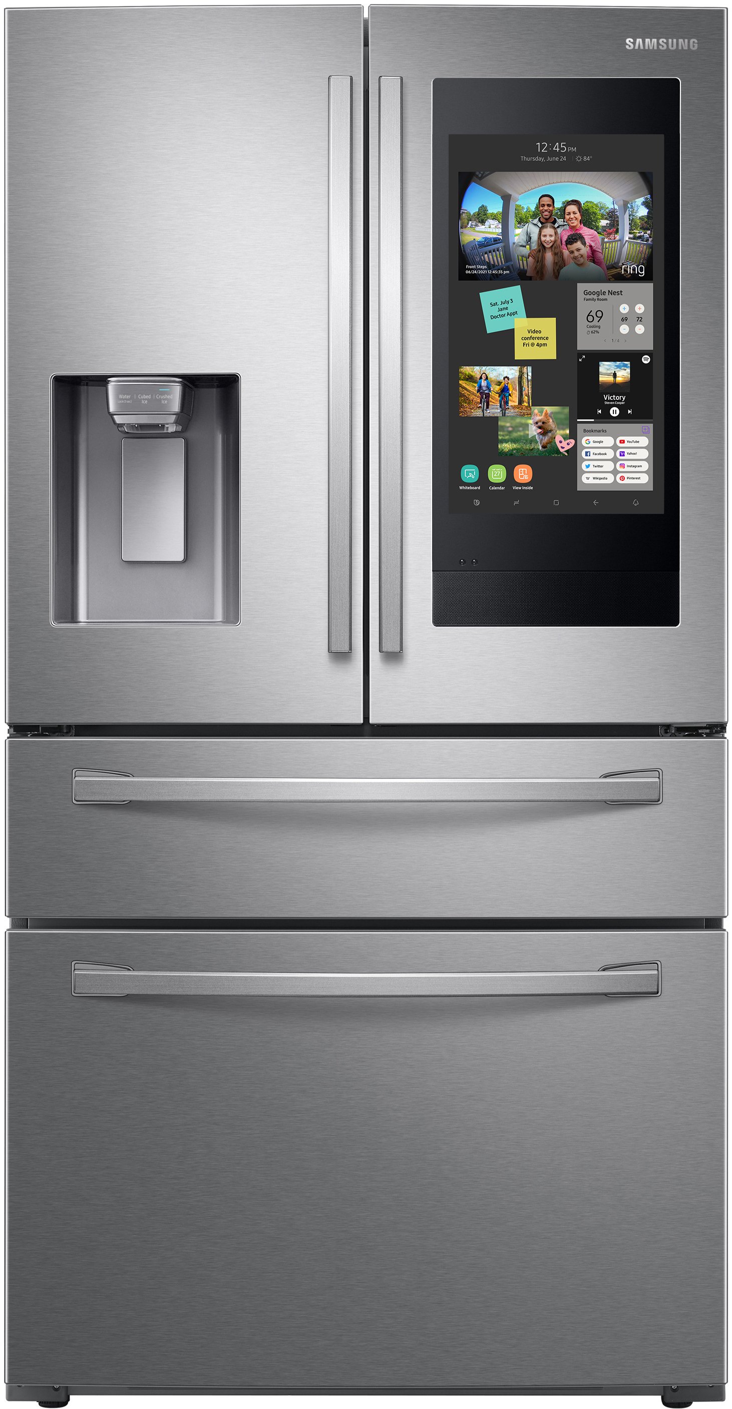 RF28R7551SR Samsung 28 cu ft French Door Refrigerator with Family Hub - 36 W Fingerprint Resistant Stainless Steel-1