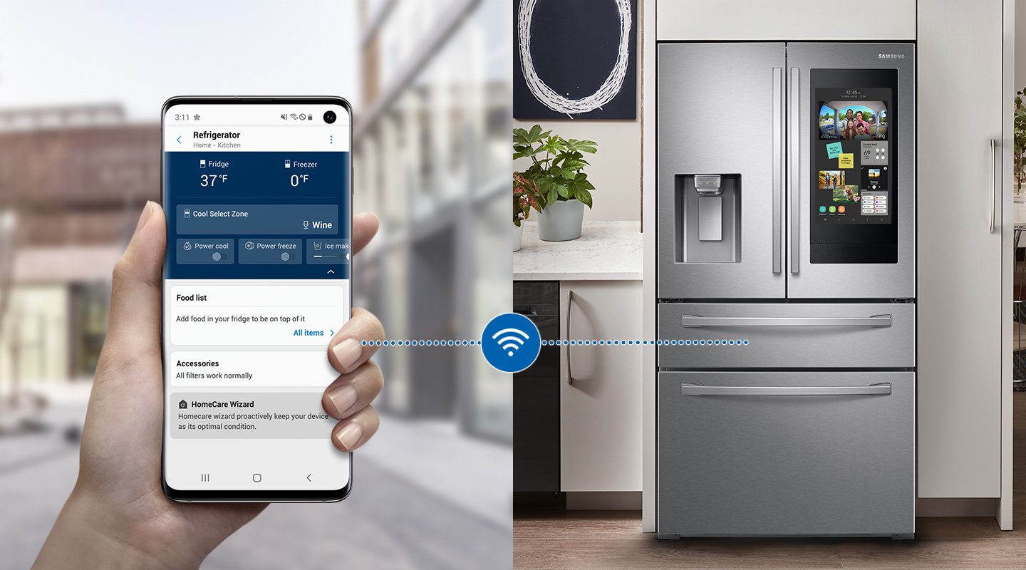 RF28R7551SR Samsung 28 cu ft French Door Refrigerator with Family Hub - 36 W Fingerprint Resistant Stainless Steel-12