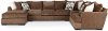 Brown 3 Piece Sectional Sofa with LAF Chaise - Tranquility