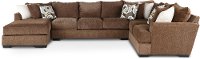 Brown 3 Piece Sectional Sofa with LAF Chaise - Tranquility
