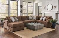 Brown 3 Piece Sectional Sofa with LAF Chaise - Tranquility-2