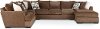 Brown 3 Piece Sectional Sofa with RAF Chaise - Tranquility