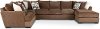 Brown 3 Piece Sofa Bed Sectional with RAF Chaise - Tranquility