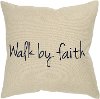 Canvas Walk By Faith Throw Pillow with Black Script