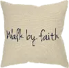 Canvas Walk By Faith Throw Pillow with Black Script