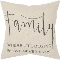 Canvas Family Throw Pillow