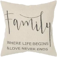 Canvas Family Throw Pillow