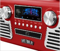 Victrola Retro Record Player with Bluetooth and 3-speed Turntable - Red-2