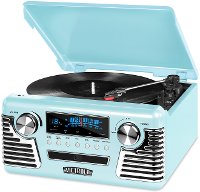 Victrola Retro Record Player with Bluetooth and 3-speed Turntable - Blue