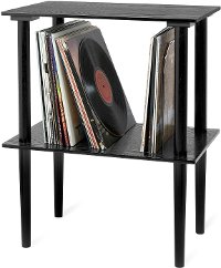 Victrola Wooden Record and Vinyl Stand - Black