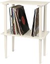 Victrola Wooden Stand with Record Holder - White