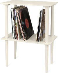 Victrola Wooden Stand with Record Holder - White