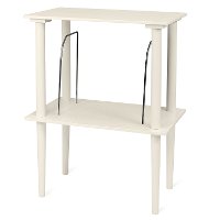 Victrola Wooden Stand with Record Holder - White-3