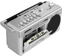 Mini Bluetooth Cassette Player Boombox - Silver-3