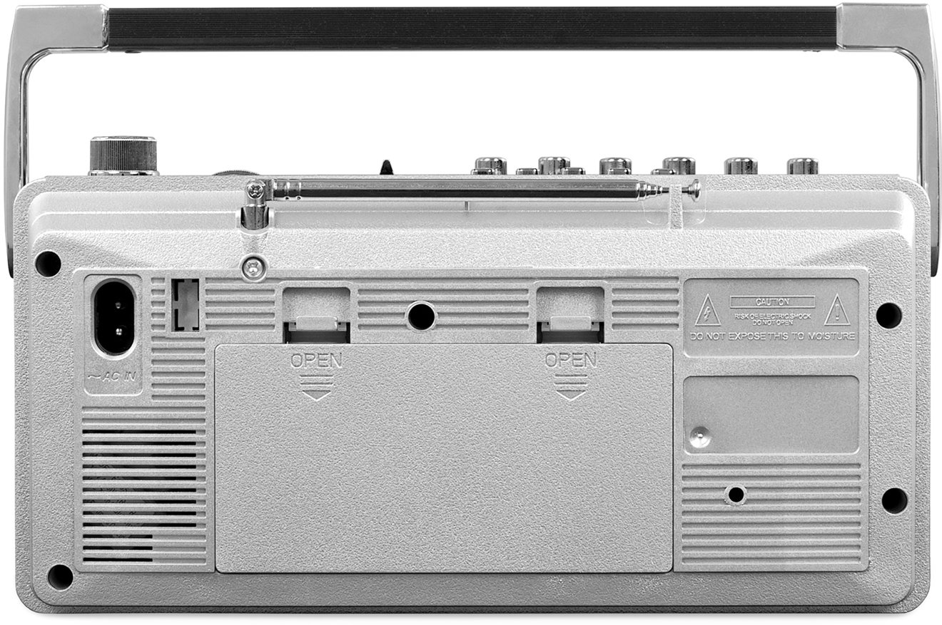 Mini Bluetooth Cassette Player Boombox - Silver-4