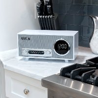 Bluetooth Digital Clock Stereo with FM Radio - White-3