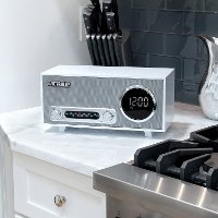Bluetooth Digital Clock Stereo with FM Radio - White-4