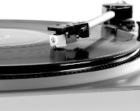 Pro USB Record Player with 2-Speed Turntable and Dust Cover - Silver-2