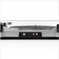 Pro USB Record Player with 2-Speed Turntable and Dust Cover - Silver-3