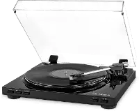 Pro USB Record Player with 2-Speed Turntable and Dust Cover - Black