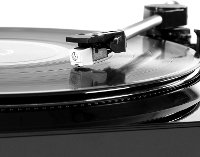 Pro USB Record Player with 2-Speed Turntable and Dust Cover - Black-2
