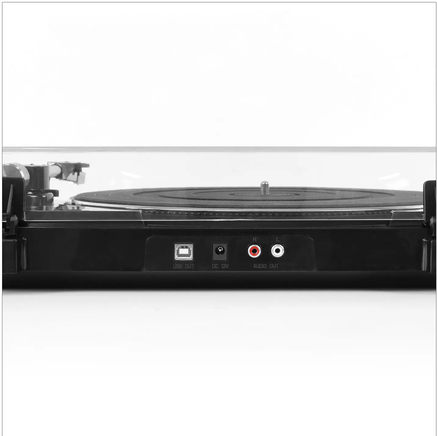 Pro USB Record Player with 2-Speed Turntable and Dust Cover - Black-3