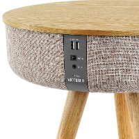 Bluetooth Wood Speaker Stand with Dual USB Ports-2