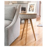 Bluetooth Wood Speaker Stand with Dual USB Ports-4