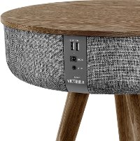 Bluetooth Wood Speaker Stand with Dual USB Ports-2