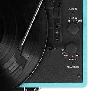 Bluetooth Suitcase Record Player - Teal-2