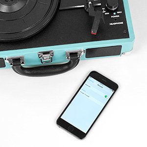 Bluetooth Suitcase Record Player - Teal-3
