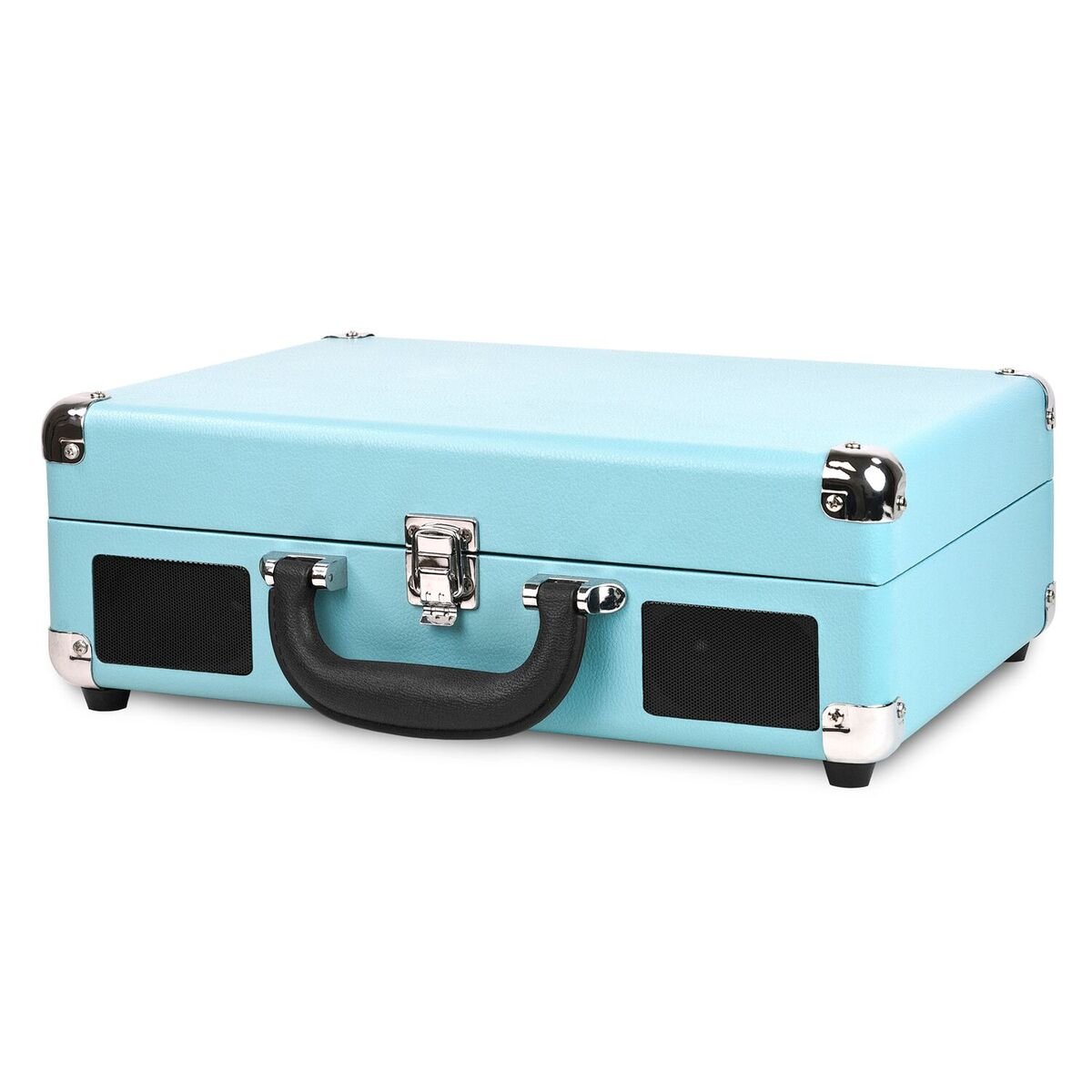 Bluetooth Suitcase Record Player - Teal-4