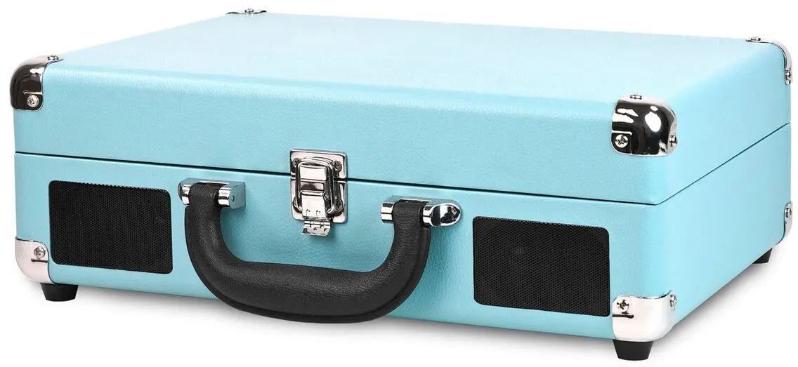 Bluetooth Suitcase Record Player - Teal-4