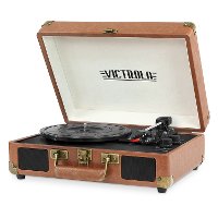 Bluetooth Suitcase Record Player - Brown-2
