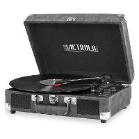 Bluetooth Suitcase Record Player - Gray-3