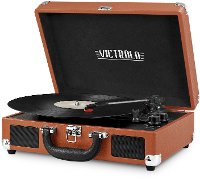 Bluetooth Suitcase Record Player - Cognac