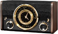 Espresso Victrola Analog Clock Radio