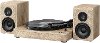 Wood and Linen Fabric Bluetooth Record Player