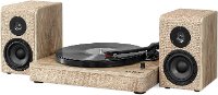 Wood and Linen Fabric Bluetooth Record Player